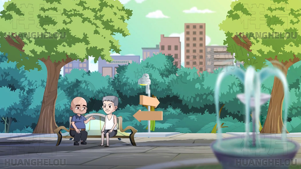 动画场景设计《光头和老李头坐在广场的长椅上聊天》.jpg